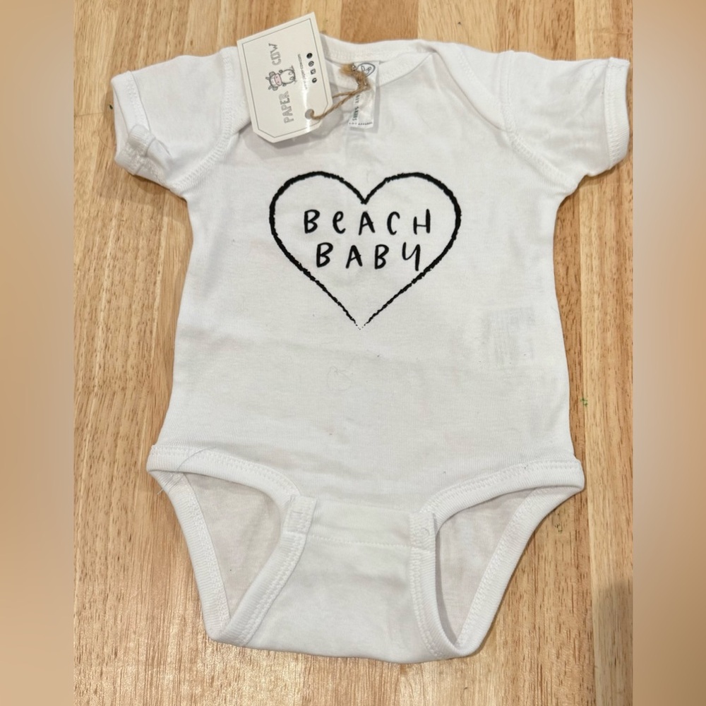 Beach Baby White Onesie